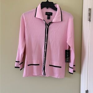 Finity Blush Cardigan with Dark Accents